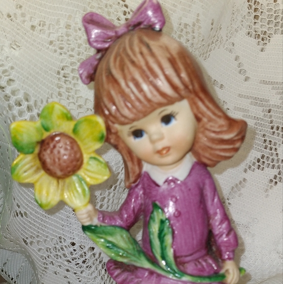 Gorham Other - 1973 Fran Mar Moppets Sunflower Girl Figurine By Gorham Japan